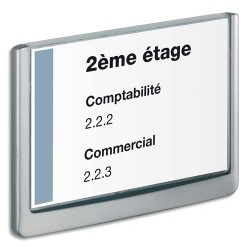 DURABLE Plaque de porte Clicksign A5 en ABS - livrée avec kit fixations - L210 x H148,5 mm - Graphite
