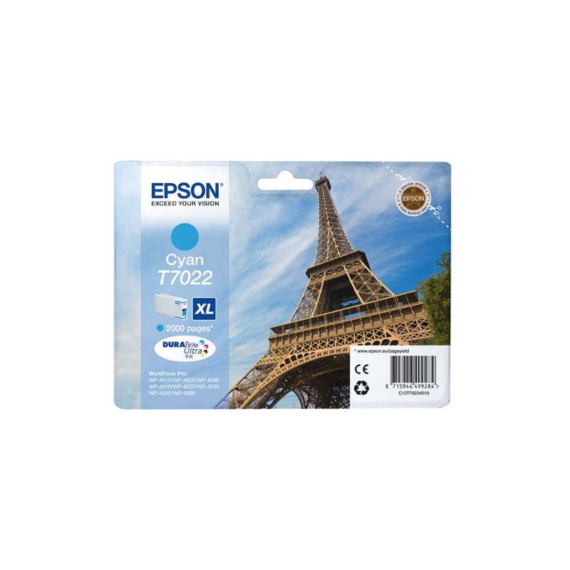 EPSON Cartouche Jet d'encre Cyan XL Tour Eiffel C13T702240