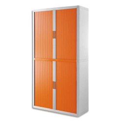 PAPERFLOW EasyOffice armoire démontable corps en PS teinté Blanc Orange - Dimensions L110xH204xP41,5 cm