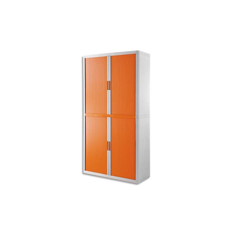 PAPERFLOW EasyOffice armoire démontable corps en PS teinté Blanc Orange - Dimensions L110xH204xP41,5 cm