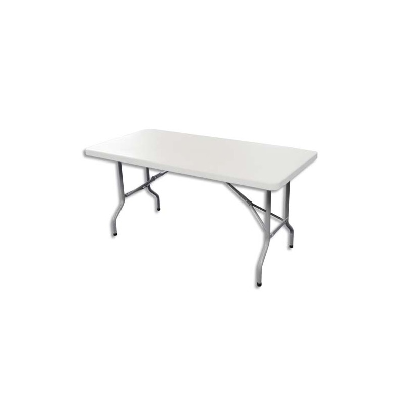 SODEMATUB Table rectangulaire pliante Blanc granité en polyethylène - Dimensions : L152 x H74 x P76 cm