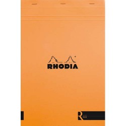 RHODIA Bloc coloR agrafé en-tête 21x29,7cm (n°18) 140 pages lignées. Couverture rembordée Orange