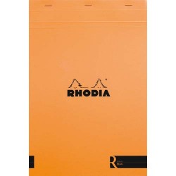 RHODIA Bloc coloR agrafé en-tête 21x31,8cm, 140 pages lignées détachables. Couverture rembordée Orange