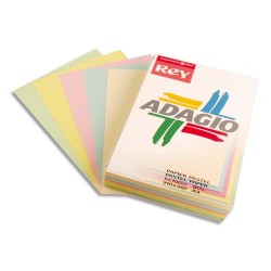INAPA Ramette 50 feuilles x 5 teintes papier couleur pastel & vive ADAGIO assortis pastel&vifs A4 160g