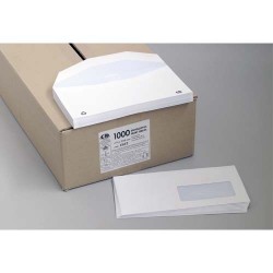 BONG Boîte de 1000 enveloppes Blanches 80g insertion mécanique format 115X225mm fenêtre 45x100mm NF