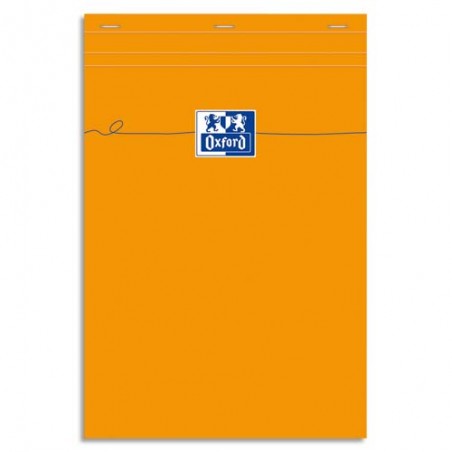 OXFORD Bloc de direction agrafé en tête 160 pages 80g unies 21x29,7 Couverture Orange