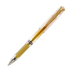 UNI-BALL Stylo bille pointe large encre gel Or corps avec grip +capuchon UNI-BALL SIGNO BROAD