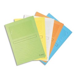 EXACOMPTA Paquet de 25 pochettes coins en carte 120g avec fenêtre, assortis pastel