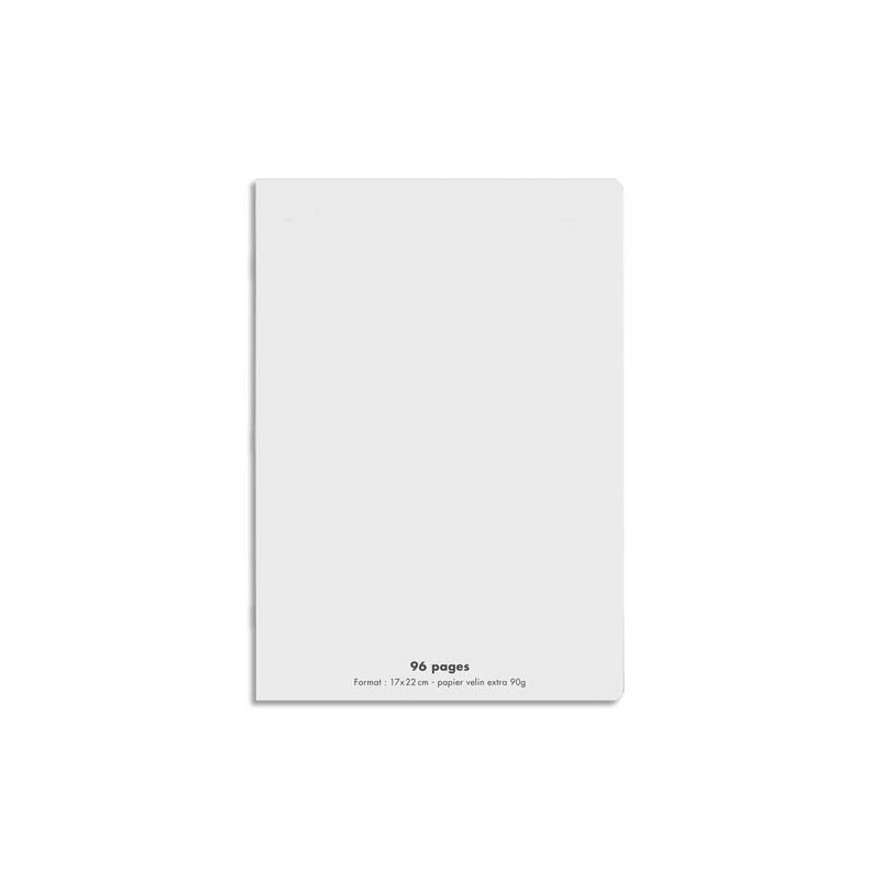 CONQUERANT C9 Cahier piqûre 17x22cm 96 pages 90g grands carreaux Séyès. Couverture polypropylène Gris