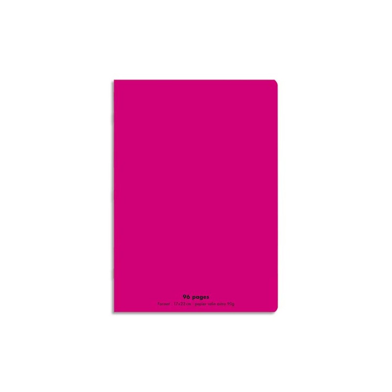 CONQUERANT C9 Cahier piqûre 21x29,7cm 96 pages 90g grands carreaux Séyès. Couverture polypropylène Rose