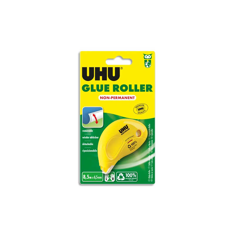 UHU DRY & CLEAN ROLLER jetable non permanent 8.5 M x 6.5 mm