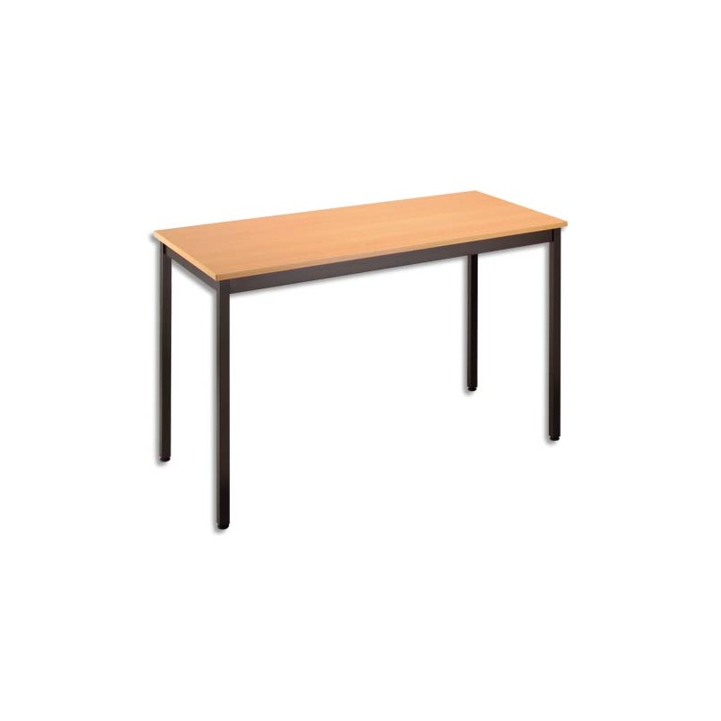 SODEMATUB Table polyvalente rectangulaire 140 x 70 cm hêtre/Noir