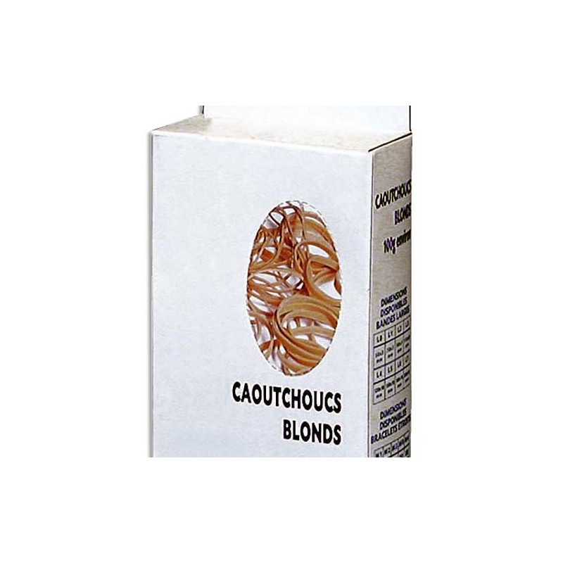 WONDAY Boîte distributrice de 100g d'élastique en caoutchouc blond large 180 x 10 mm