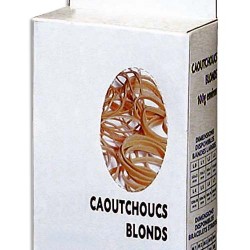 WONDAY Boîte distributrice de 100g d'élastique en caoutchouc blond large 120 x 10 mm