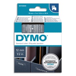 DYMO Ruban D1 poly 12mmx7m Blanc/Transparent BB1 S0720600