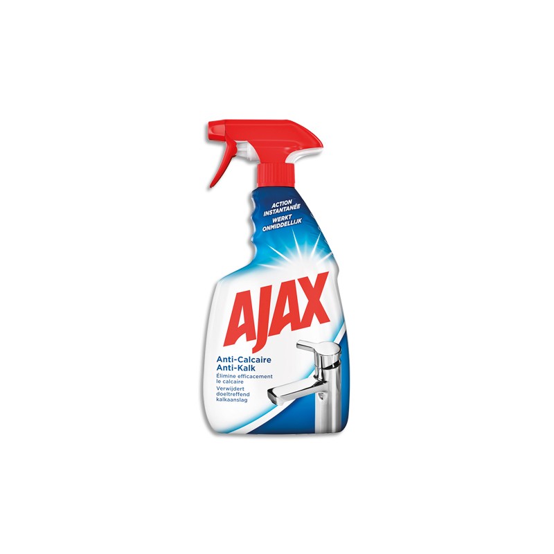 AJAX Spray 750 ml Nettoyant Détartrant salle de bain, anticalcaire, désodorise et respecte les surfaces