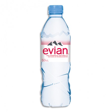 Eau plate 750 ml - Bouteille d'eau en Verre - Evian