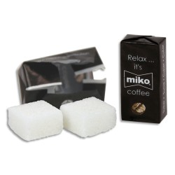 MIKO CAFE Boîte de 1000 morceaux de sucre de 5g emballés individuellement