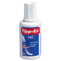 TIPP-EX Correcteur fluide avec pinceau en mousse séchage rapide flacon de 20 ml RAPID