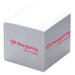 PERGAMY Cube 9 x 9 x 8 cm de 6feuilles papier Blanc