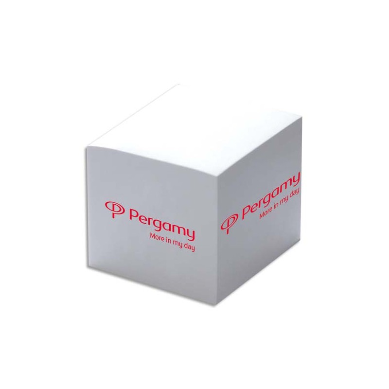 PERGAMY Cube 9 x 9 x 8 cm de 6feuilles papier Blanc