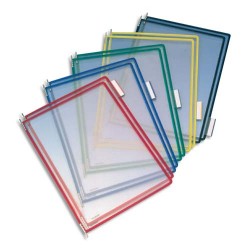 TARIFOLD Paquet de 10 poches pour pupitre - Format A4 en PVC, coloris assortis