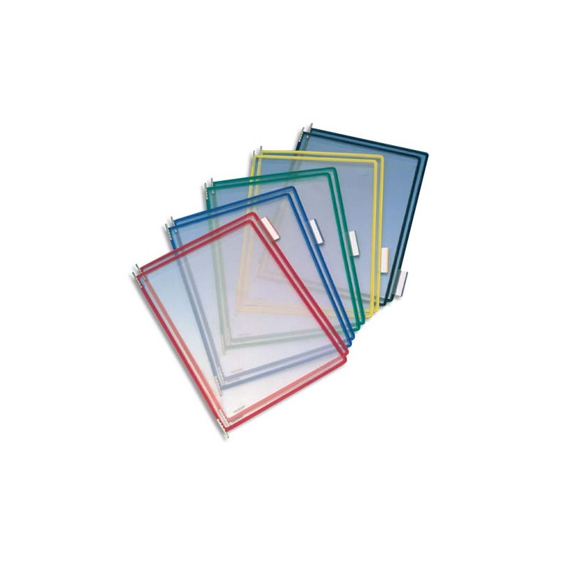 TARIFOLD Paquet de 10 poches pour pupitre - Format A4 en PVC, coloris assortis