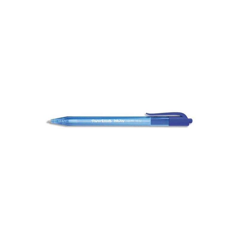 PAPERMATE Stylo bille rétractable, pointe moyenne, corps triangulaire plastique couleur, encre ULV Bleue.