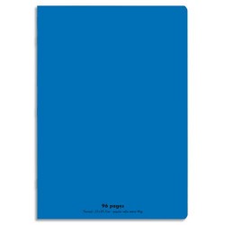 CONQUERANT C9 Cahier piqûre 21x29,7cm 96 pages 90g grands carreaux Séyès. Couverture polypropylène Bleu