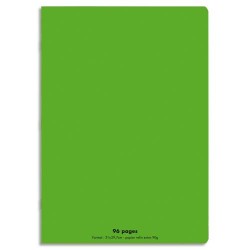 CONQUERANT C9 Cahier piqûre 21x29,7cm 96 pages 90g grands carreaux Séyès. Couverture polypropylène Vert