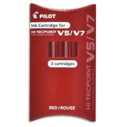 PILOT Pochette de 3 recharges pour V5/V7 BEGREEN encre Rouge
