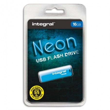 INTEGRAL Clé USB 2.0 NEON 16GB BleuE INFD16GBNEONB