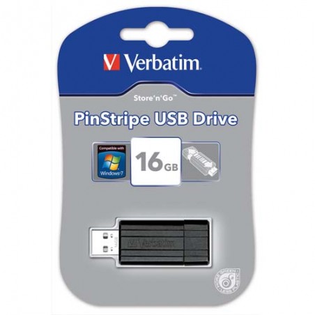VERBATIM Clé USB 2.0 Store 'n' Go PinStripe 16Go Noir 49063