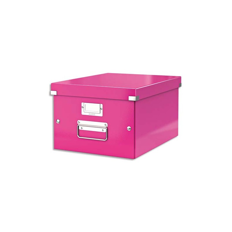 LEITZ Boîte CLICK&STORE M-Box. Format A4 - Dimensions : L281xH200xP369mm. Coloris Rose Wow.