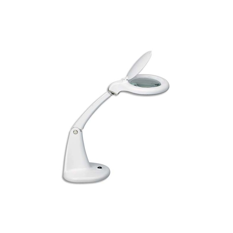 MAUL Lampe Duplex loupe LED, Blanc, hauteur en position normale de 30cm, compacte, interrupteur intégré