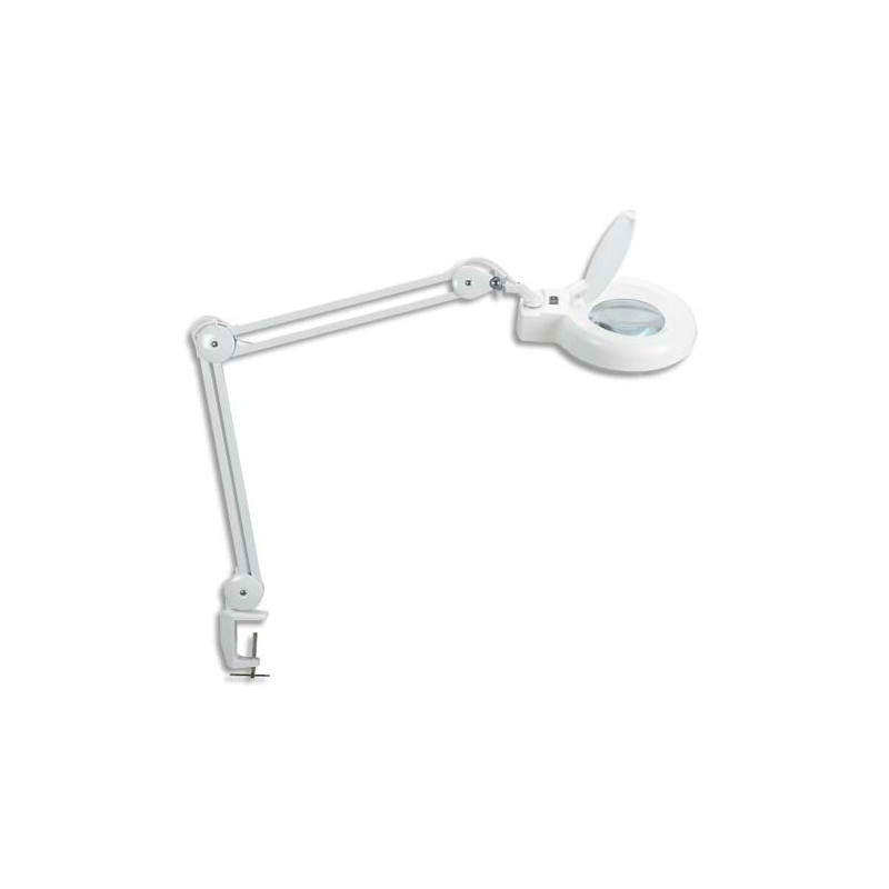 MAUL Lampe Viso loupe LED, Blanc, 90 LED intégrées, bras métal, orientable sur 360°, avec pince