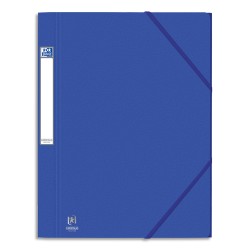 OXFORD Chemise 3 rabats et élastique EUROFOLIO PRESTIGE carte grainée 7/10e,600g.Pour format A4. Bleu