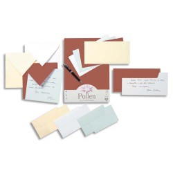 CLAIREFONTAINE Paquet de 20 enveloppes 120g POLLEN 16,5x16,5cm. Coloris Ivoire