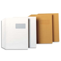 GPV Boîte de 250 enveloppes Blanches auto-adhésives 100g qualité+ format C4 229x324mm 3250