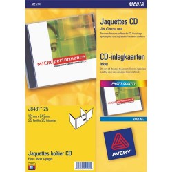 AVERY Boîte de 50 étiquettes Laser monochrome pour CD et DVD L7676-25
