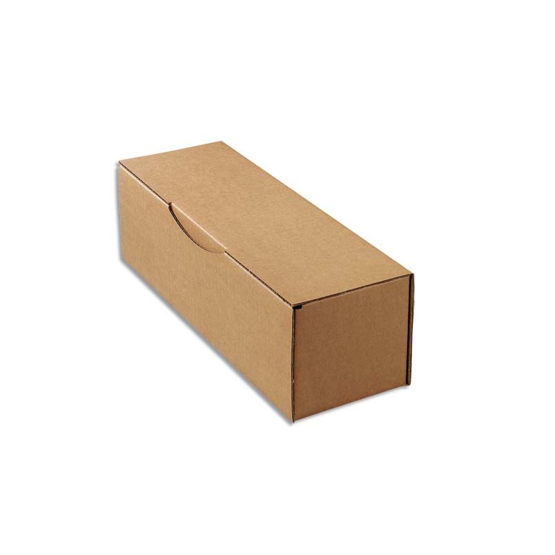 Boîte postale en carton brun simple cannelure - Dimensions : L33 x H10 x P10 cm