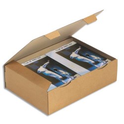 Boîte postale en kraft brun simple cannelure - Dimensions : 43 x 30 x 12 cm