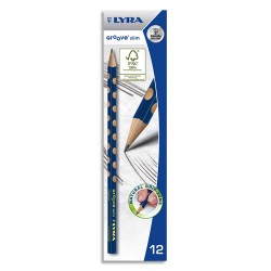 LYRA Crayons graphite triangulaires Groove Slim avec grip zone pour gauchers et droitiers mine HB