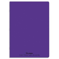 CONQUERANT C9 Cahier piqûre 17x22cm 96 pages 90g grands carreaux Séyès. Couverture polypropylène Violet