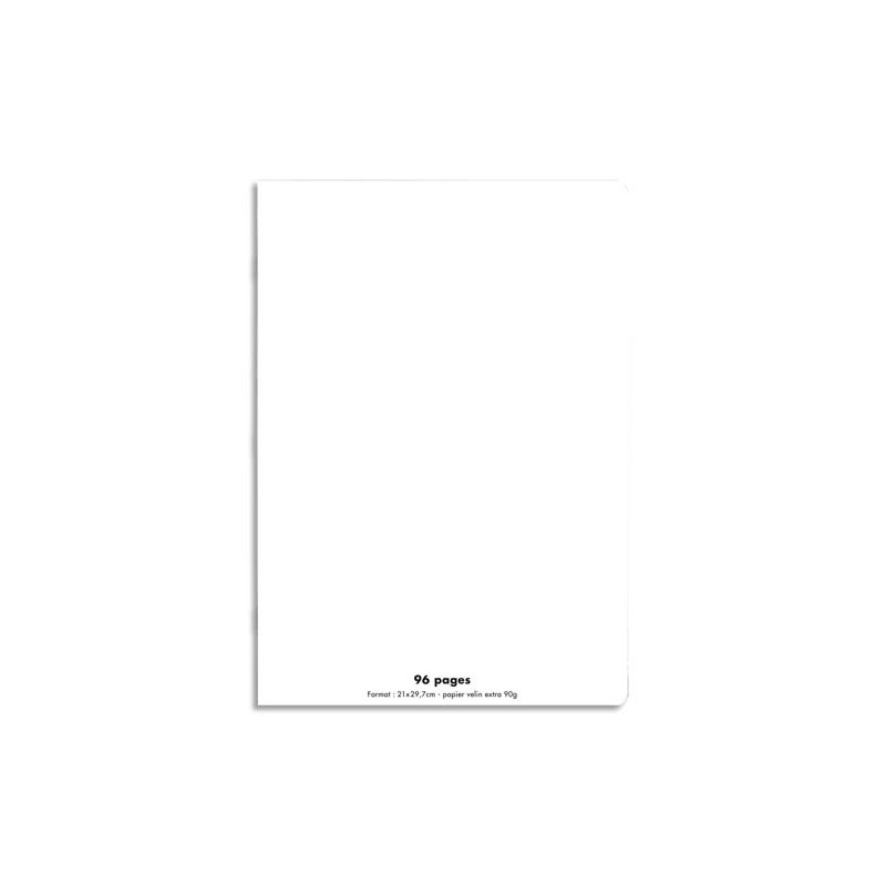 CONQUERANT C9 Cahier piqûre 21x29,7cm 96 pages 90g grands carreaux Séyès. Couverture polypro incolore