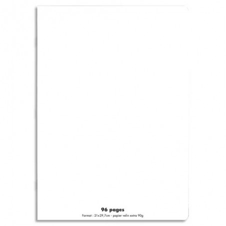CONQUERANT C9 Cahier piqûre 21x29,7cm 96 pages 90g grands carreaux Séyès. Couverture polypro incolore