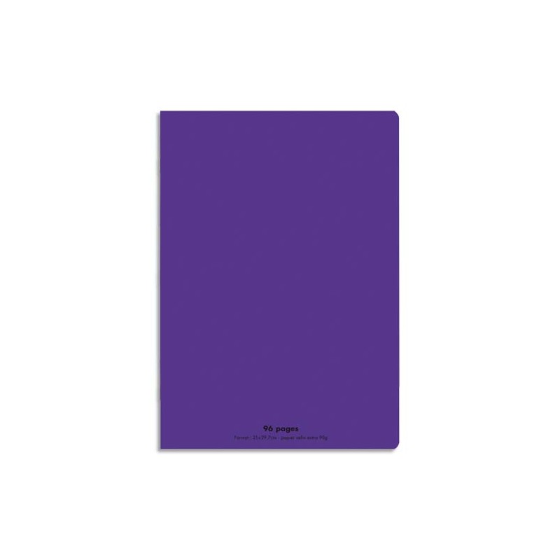 CONQUERANT C9 Cahier piqûre 21x29,7cm 96 pages 90g grands carreaux Séyès. Couverture polypropylène Violet
