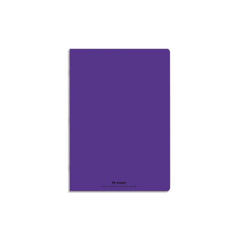 CONQUERANT C9 Cahier piqûre 24x32cm 96 pages 90g grands carreaux Séyès. Couverture polypropylène Violet