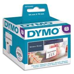 DYMO Rouleau de 320 étiquettes disquettes adhésif permanent 54x70mm S0722440