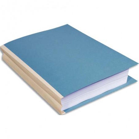 EXACOMPTA Paquet de 25 chemises à dos toilé, carte 320 grammes, dos 3cm, 24x32cm, coloris Bleu